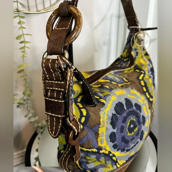 Vintage Fossil Fibrant Floral Shoulder Bag - Picture 8 of 10